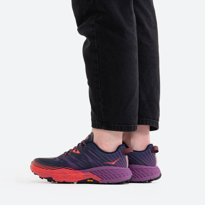 Hoka W Speedgoat 4 - Women's Running Shoes - Purple/Navy Blue/Coral - UK 075DLNWVB